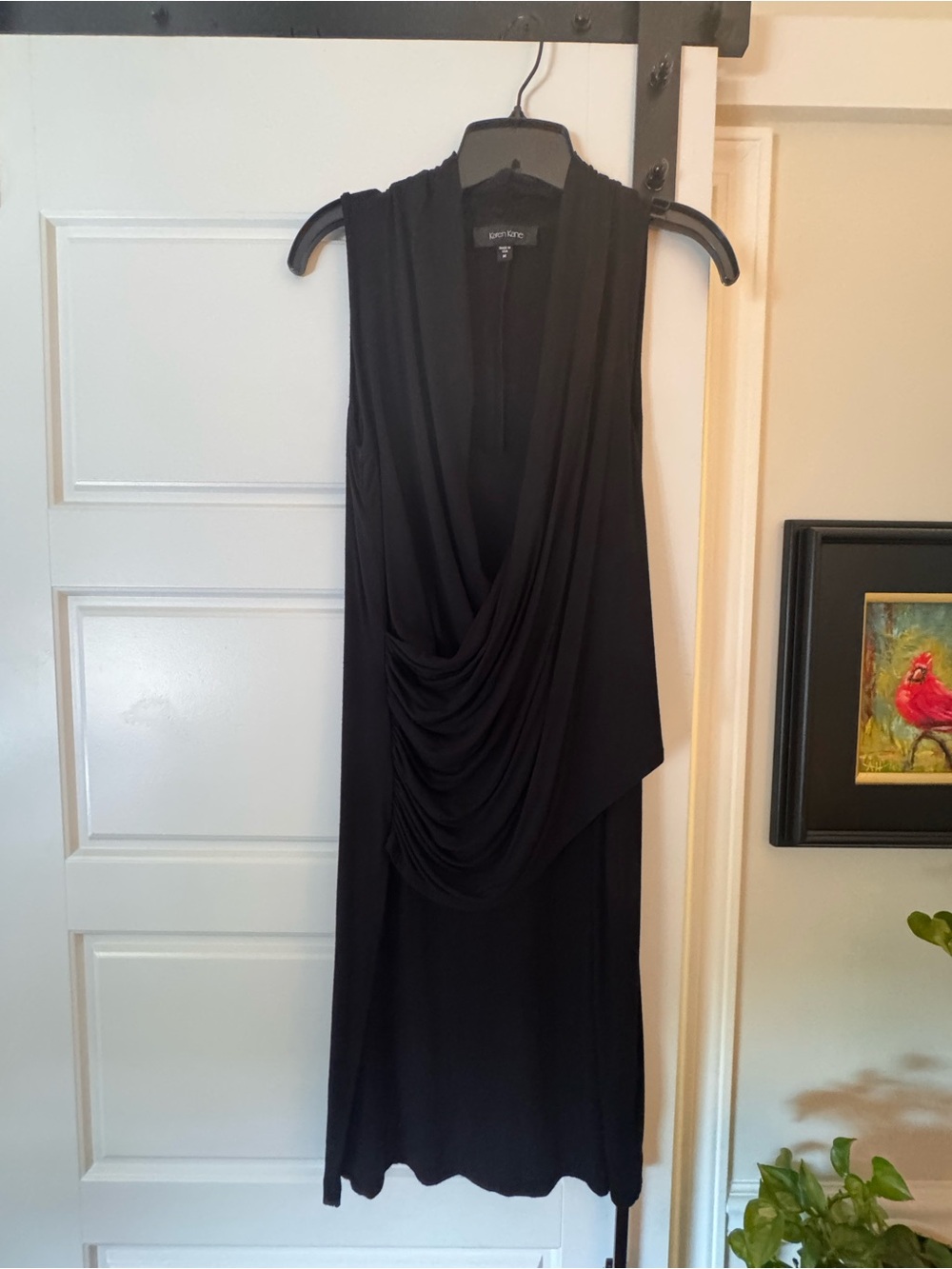 Karen Kane Black Draped Sleeveless Dress